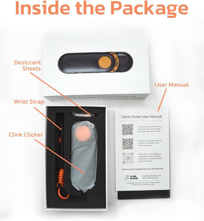 Dog Training Clicker with Integrated Treat Storage - Compact Clicker for Puppy and Cat Training, 2.36 Oz, Black