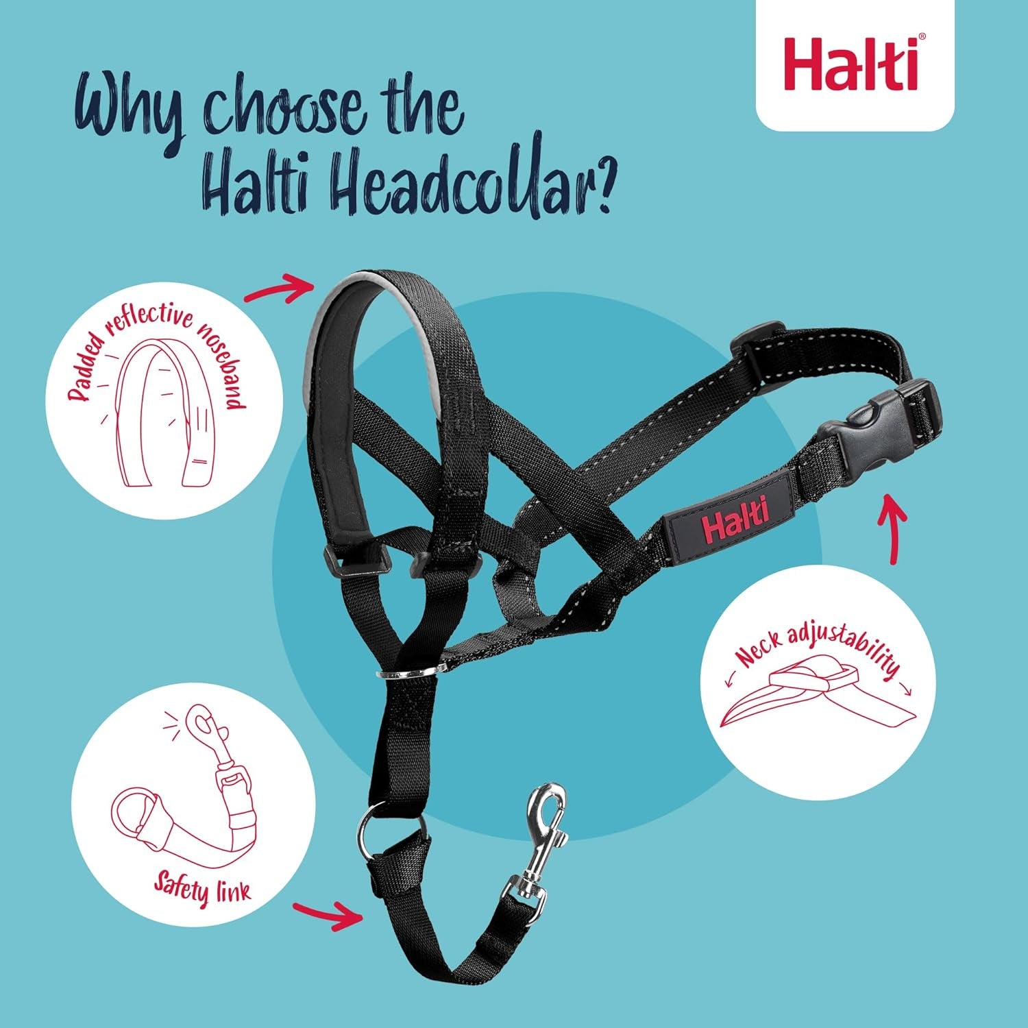 Halti  Head Collar for Dogs, Size 3, Black