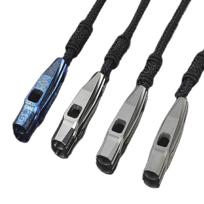 Super Light Titanium Alloy Whistle Double Tube Dog Training Behaviour Aid Hang Rope Whistle Camping Hiking Survival Tools