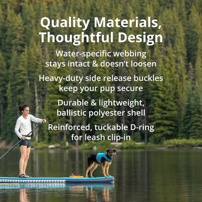 Premium Dog Life Jacket - Advanced Buoyancy Swim Vest with Lift Handle, Secure Fit, Reflective Trim, Adjustable Flotation for Swimming, Boating, and Outdoor Activities, Deep Blue, X-Small