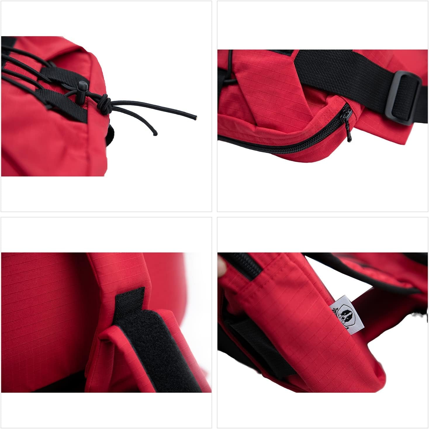Large Dog Backpack - Adjustable Tactical Saddle Bag with Side Pockets for Hiking, Travel, Camping, and Training - Suitable for Small, Medium, and Large Dogs - Red M