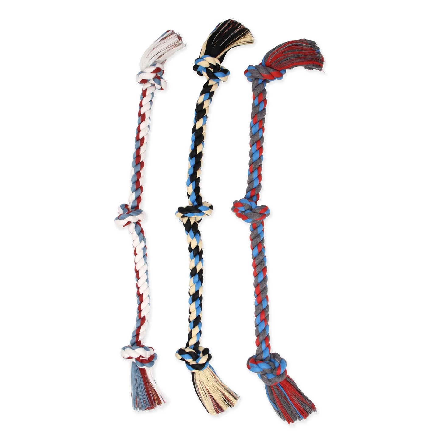 Cottonblend 3 Knot Tug Rope Dog Toy, Extra-Large, 36", Assorted Colors