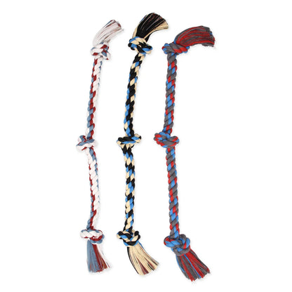 Cottonblend 3 Knot Tug Rope Dog Toy, Extra-Large, 36", Assorted Colors