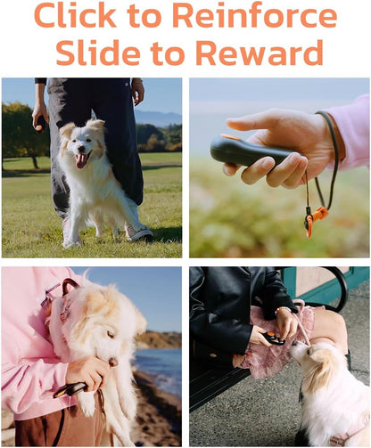 Dog Training Clicker with Integrated Treat Storage - Compact Clicker for Puppy and Cat Training, 2.36 Oz, Black