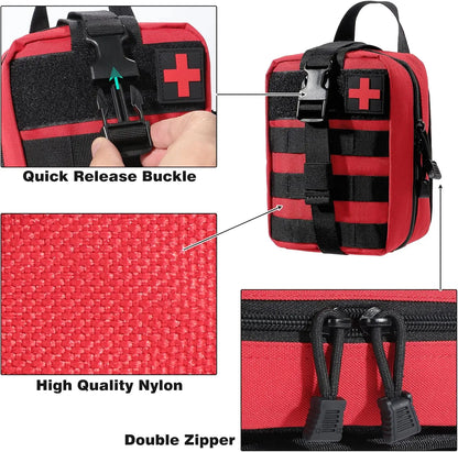 Tactical Emergency First Aid Kit for Outdoor Activities: Hiking, Camping, Fishing, and Military Use