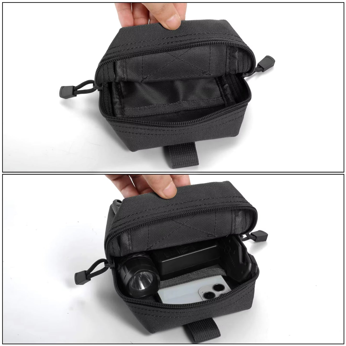 Tactical MOLLE Pouch - Compact Water-Resistant Utility EDC Waist Bag for Outdoor Use