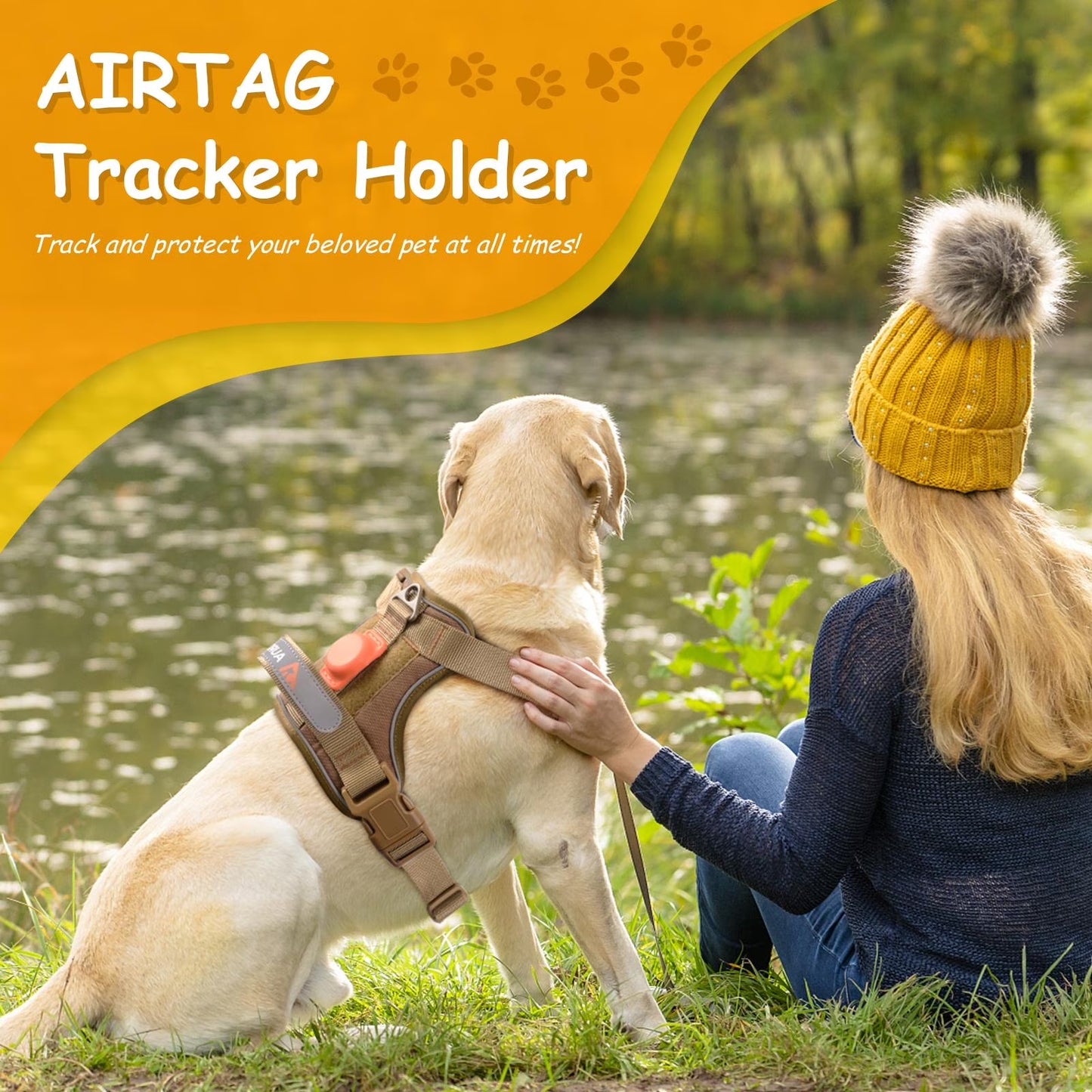 Large Dog No-Pull Harness with Handle, Adjustable Reflective Pet Vest Harness