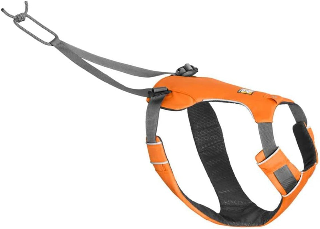 Omnijore Dog Joring System: Harness, Hip Belt, and Towline for Skiing, Skateboarding, and Biking - Orange Poppy, Large/X-Large