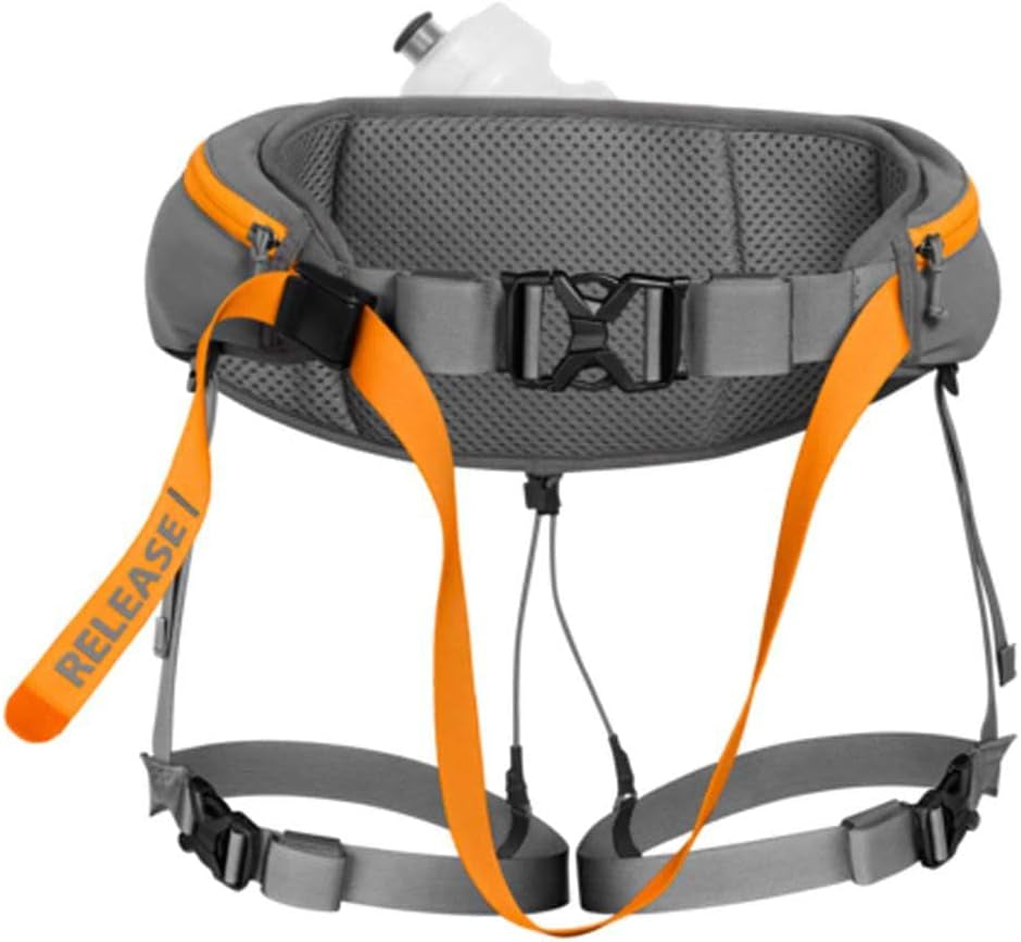 Omnijore Dog Joring System: Harness, Hip Belt, and Towline for Skiing, Skateboarding, and Biking - Orange Poppy, Large/X-Large