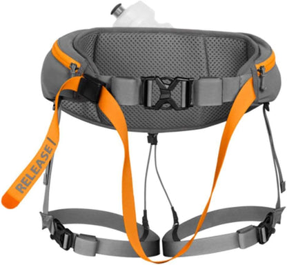 Omnijore Dog Joring System: Harness, Hip Belt, and Towline for Skiing, Skateboarding, and Biking - Orange Poppy, Large/X-Large