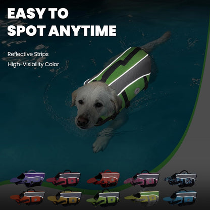 Front Float Dog Life Vest, Dog Life Jacket for Swimming & Boating, Swimming Vest with Chin Float & Handle, Ripstop & Buoyancy
