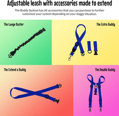 Adjustable Hands-Free Dog Leash for Running, Jogging, Training, and Service Dogs - Compatible with Small, Medium, and Large Breeds - Made in the USA (Royal Blue, Large Belt 27"-50" Waist)