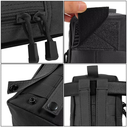 Tactical MOLLE Pouch - Compact Water-Resistant Utility EDC Waist Bag for Outdoor Use