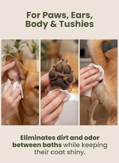 Pogi’S Dog Wipes – Hypoallergenic Pet Wipes for Paws, Body & Butt – Cleaning & Hydrating, Green Tea Scent, 240 Count