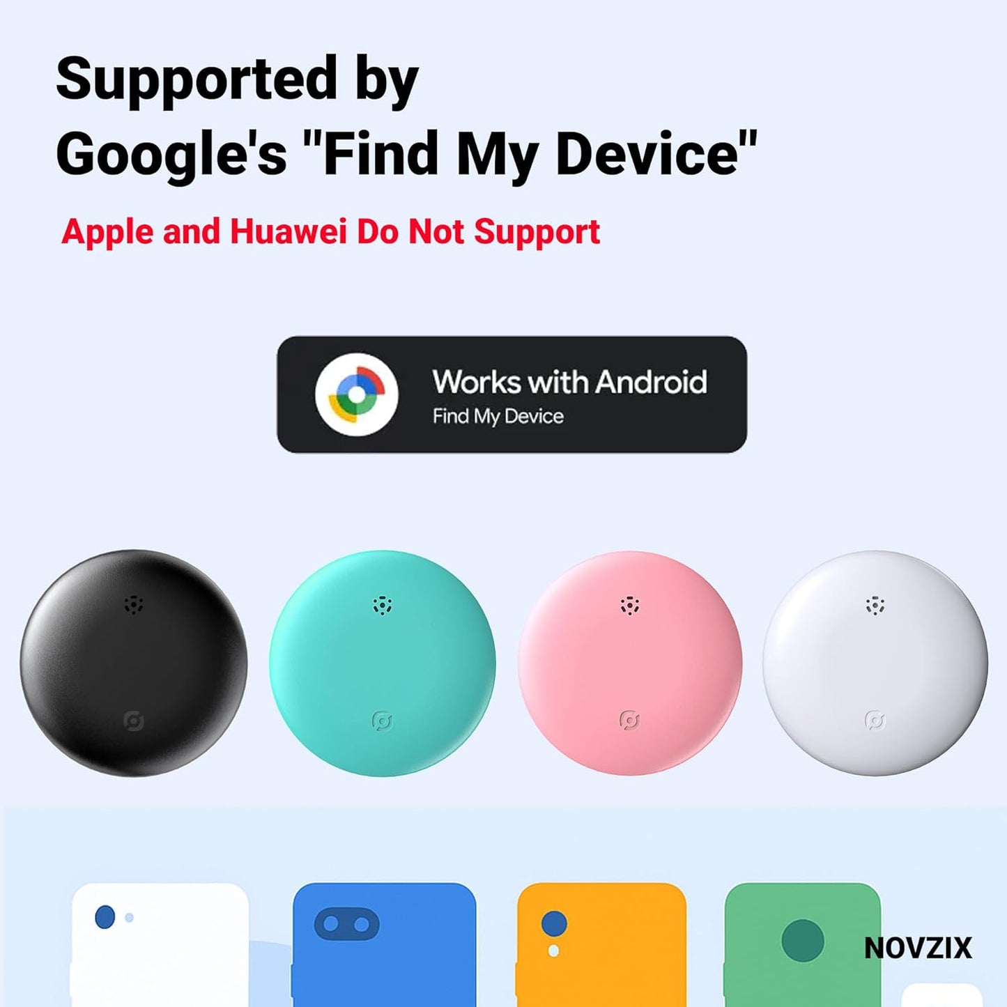 Android-Compatible Air Tag - Phone Tracking Tags in Black