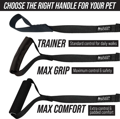 Long Trainer - 20 Ft Black Nylon Dog Training Leash with Storage Strap
