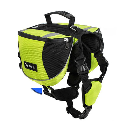 Oxford Fabric Waterproof Outdoor Dog Backpack with Double Snack Bags - Reflective Tactical Saddle Bag for Medium to Large Dogs