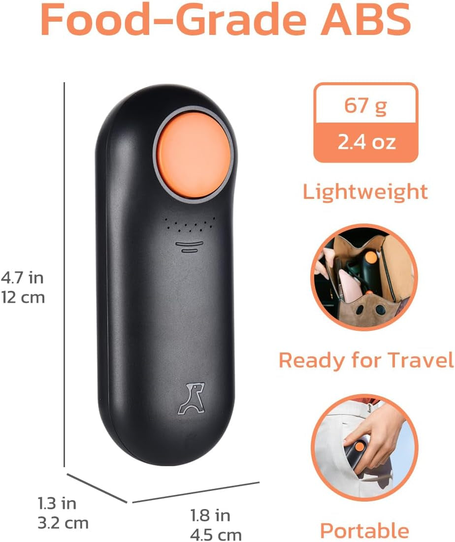 Dog Training Clicker with Integrated Treat Storage - Compact Clicker for Puppy and Cat Training, 2.36 Oz, Black