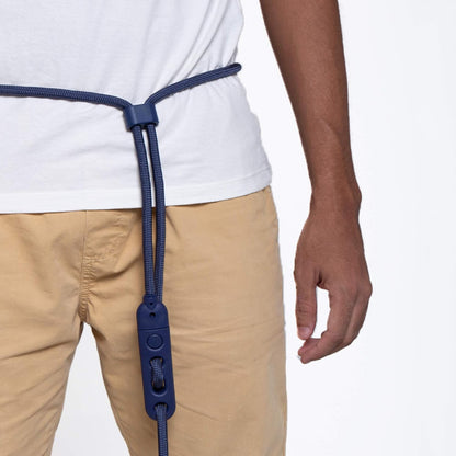 Deep Blue 4-in-1 Versatile Hands-Free Dog Leash - Adjustable for Crossbody, Waist, Extended Length, or Tether Use - Chic, Lightweight, and Comfortable for Daily Walks
