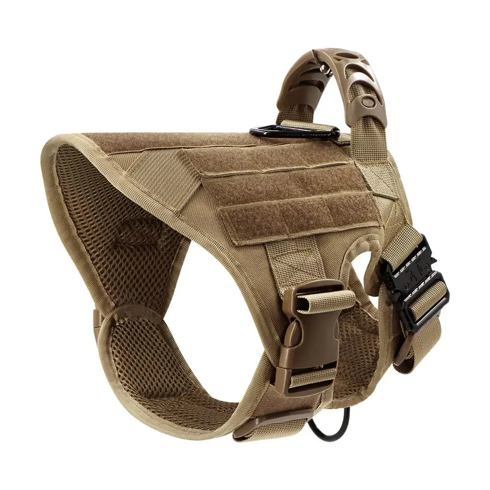 Heavy-Duty Tactical Dog Harness for Large Breeds - Adjustable No-Pull Design with MOLLE System, 1050D Nylon, Metal D-Ring for Training and Outdoor Activities | Koossa