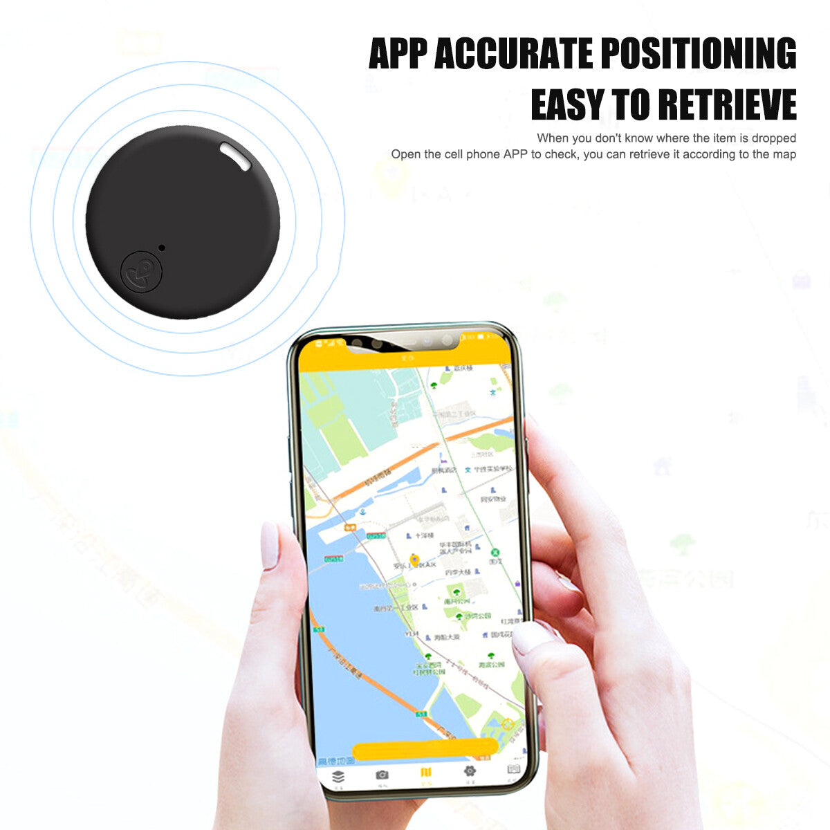 Bluetooth Mini GPS Tracker for Pets and Children - Key Location Monitoring Device
