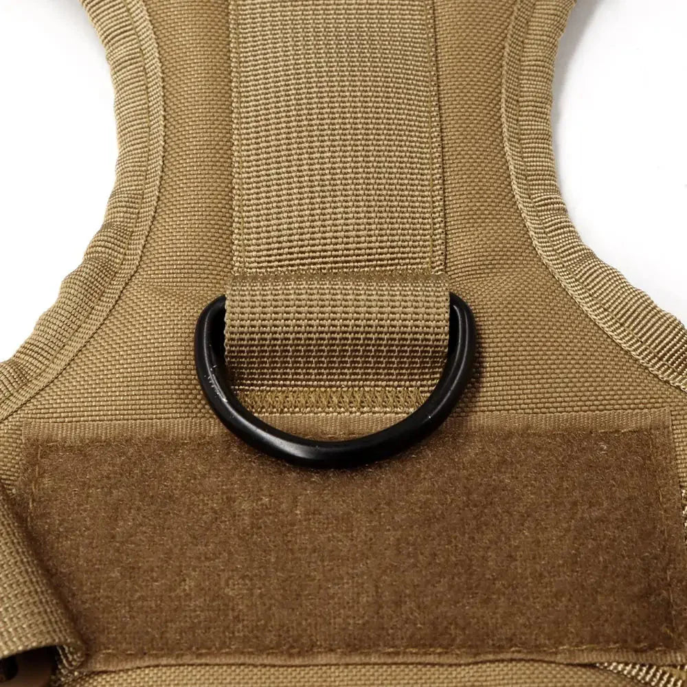 Heavy-Duty Tactical Dog Harness for Large Breeds - Adjustable No-Pull Design with MOLLE System, 1050D Nylon, Metal D-Ring for Training and Outdoor Activities | Koossa