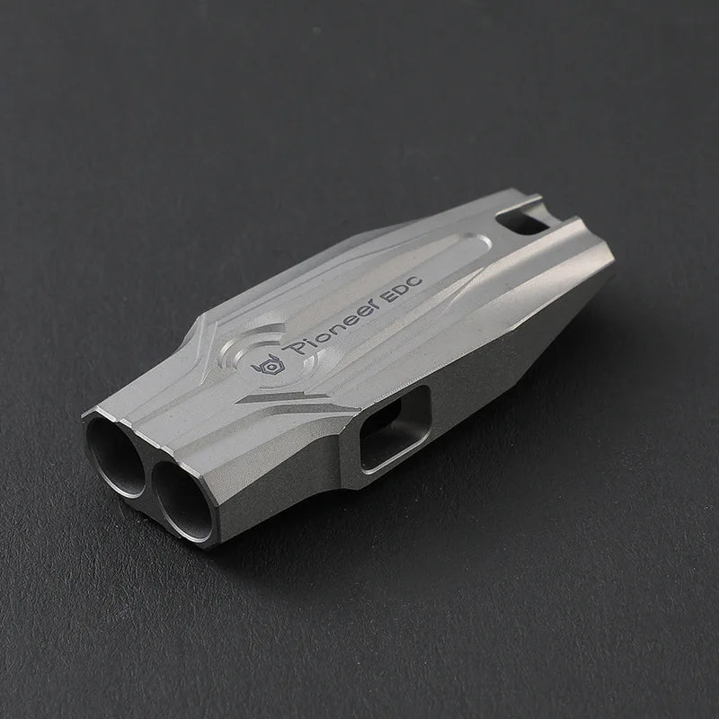 Super Light Titanium Alloy Whistle Double Tube Dog Training Behaviour Aid Hang Rope Whistle Camping Hiking Survival Tools