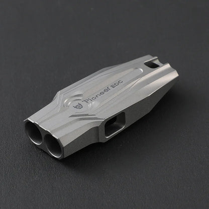 Super Light Titanium Alloy Whistle Double Tube Dog Training Behaviour Aid Hang Rope Whistle Camping Hiking Survival Tools