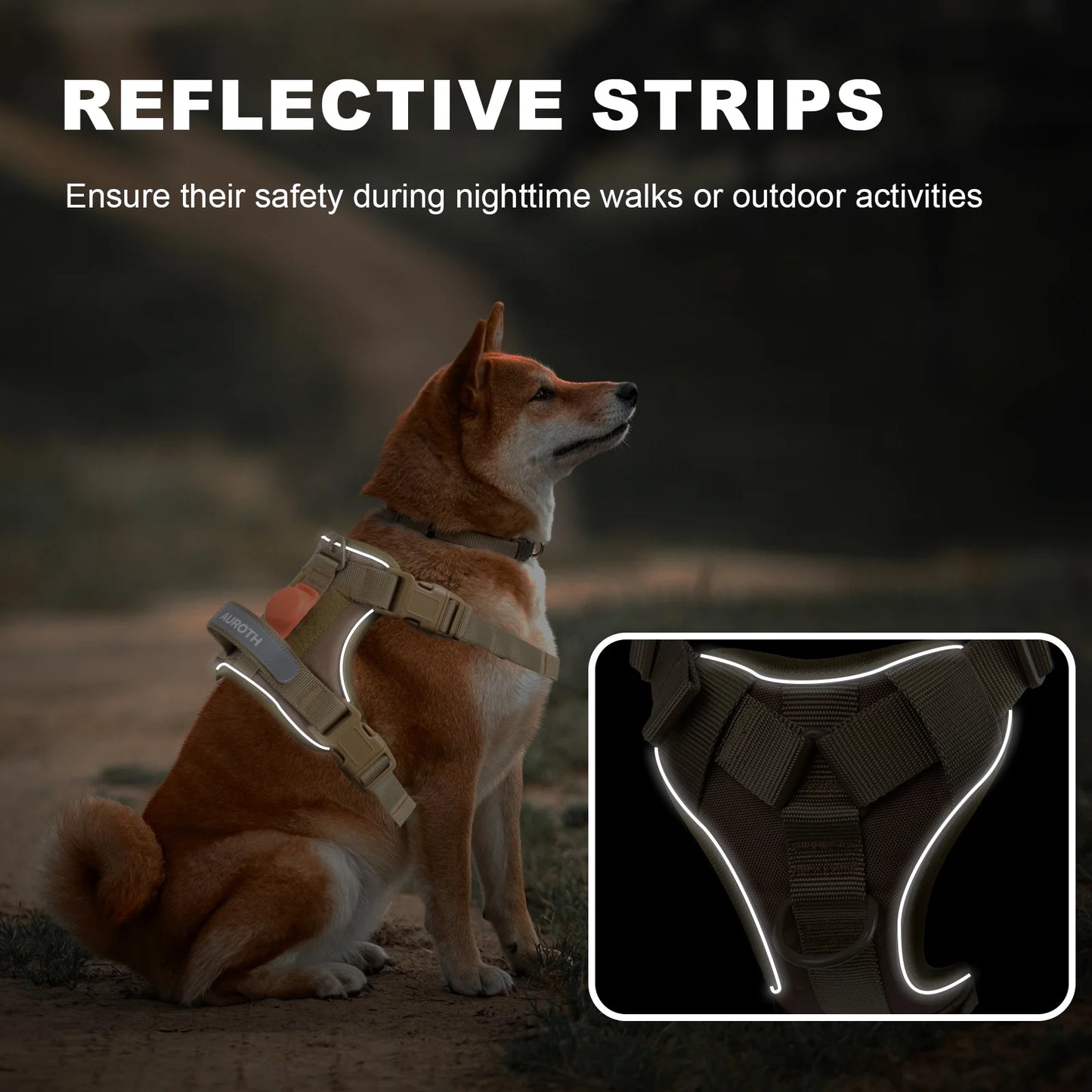 Large Dog No-Pull Harness with Handle, Adjustable Reflective Pet Vest Harness