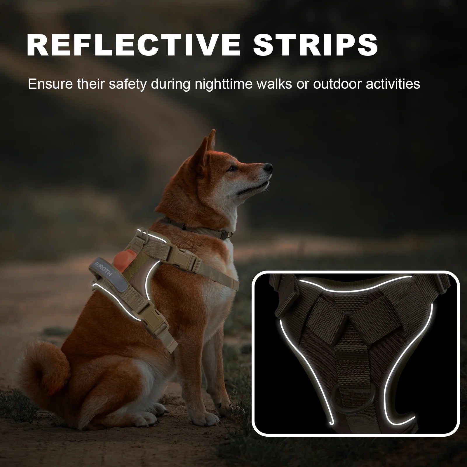Large Dog No-Pull Harness with Handle, Adjustable Reflective Pet Vest Harness
