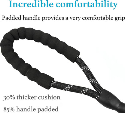 Professional Dual Dog Leash with 360° Swivel, Shock Absorbing Bungee Design for Training Two Dogs (25-150 lbs), Black