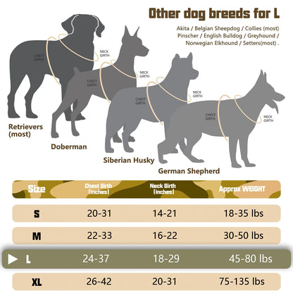 Adjustable No-Pull Dog Harness for Large Breeds, Service Vest with Control Handle for Training and Outdoor Activities in Desert Camo Design