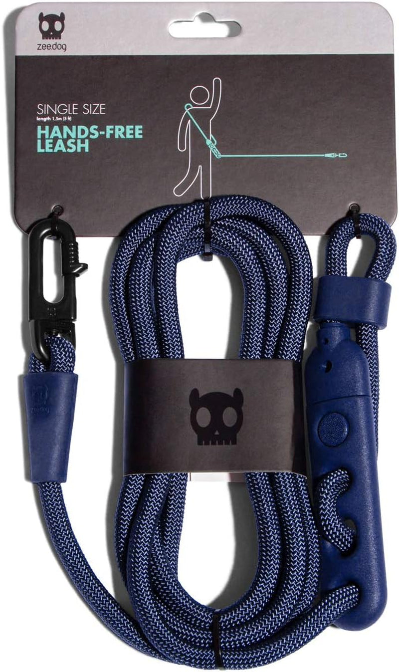 Deep Blue 4-in-1 Versatile Hands-Free Dog Leash - Adjustable for Crossbody, Waist, Extended Length, or Tether Use - Chic, Lightweight, and Comfortable for Daily Walks