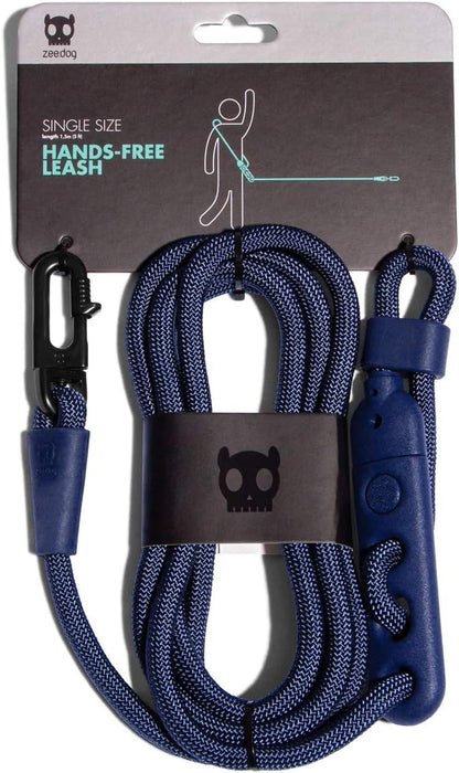 Deep Blue 4-in-1 Versatile Hands-Free Dog Leash - Adjustable for Crossbody, Waist, Extended Length, or Tether Use - Chic, Lightweight, and Comfortable for Daily Walks