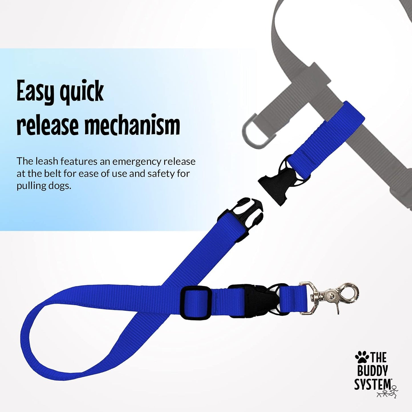 Adjustable Hands-Free Dog Leash for Running, Jogging, Training, and Service Dogs - Compatible with Small, Medium, and Large Breeds - Made in the USA (Royal Blue, Large Belt 27"-50" Waist)
