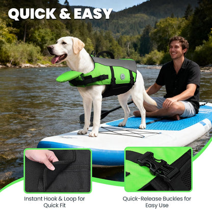 Front Float Dog Life Vest, Dog Life Jacket for Swimming & Boating, Swimming Vest with Chin Float & Handle, Ripstop & Buoyancy