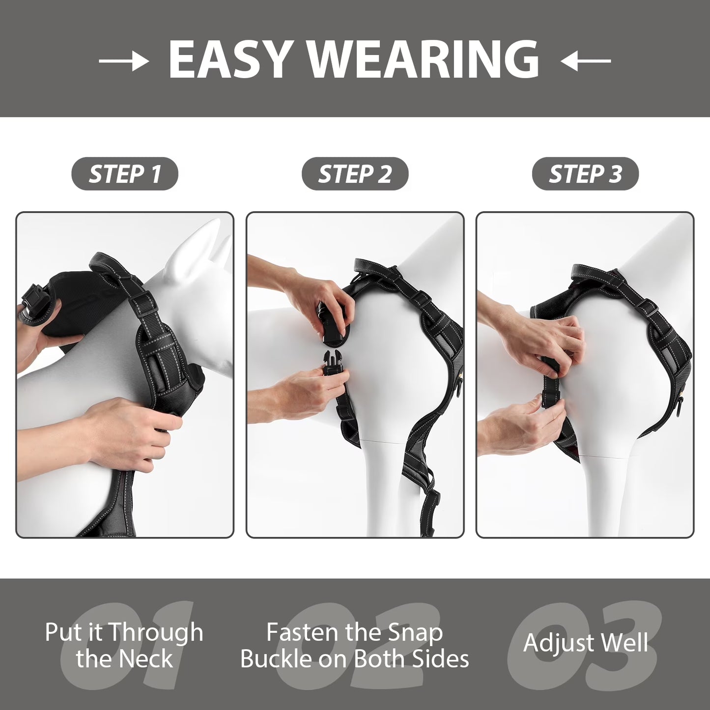 Premium Adjustable No-Pull Dog Harness and Leash Set with Reflective Soft Padding and Handle for Small to Large Breeds