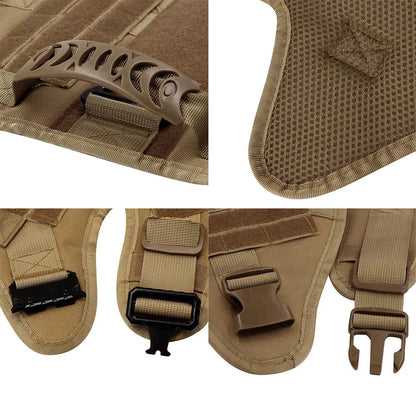 Heavy-Duty Tactical Dog Harness for Large Breeds - Adjustable No-Pull Design with MOLLE System, 1050D Nylon, Metal D-Ring for Training and Outdoor Activities | Koossa