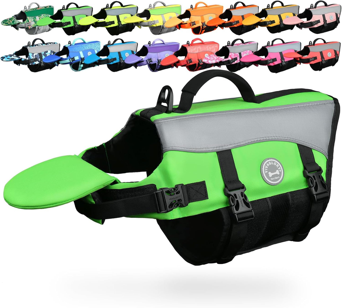 Front Float Dog Life Vest, Dog Life Jacket for Swimming & Boating, Swimming Vest with Chin Float & Handle, Ripstop & Buoyancy