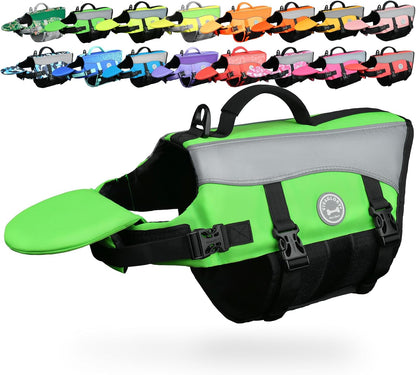 Front Float Dog Life Vest, Dog Life Jacket for Swimming & Boating, Swimming Vest with Chin Float & Handle, Ripstop & Buoyancy