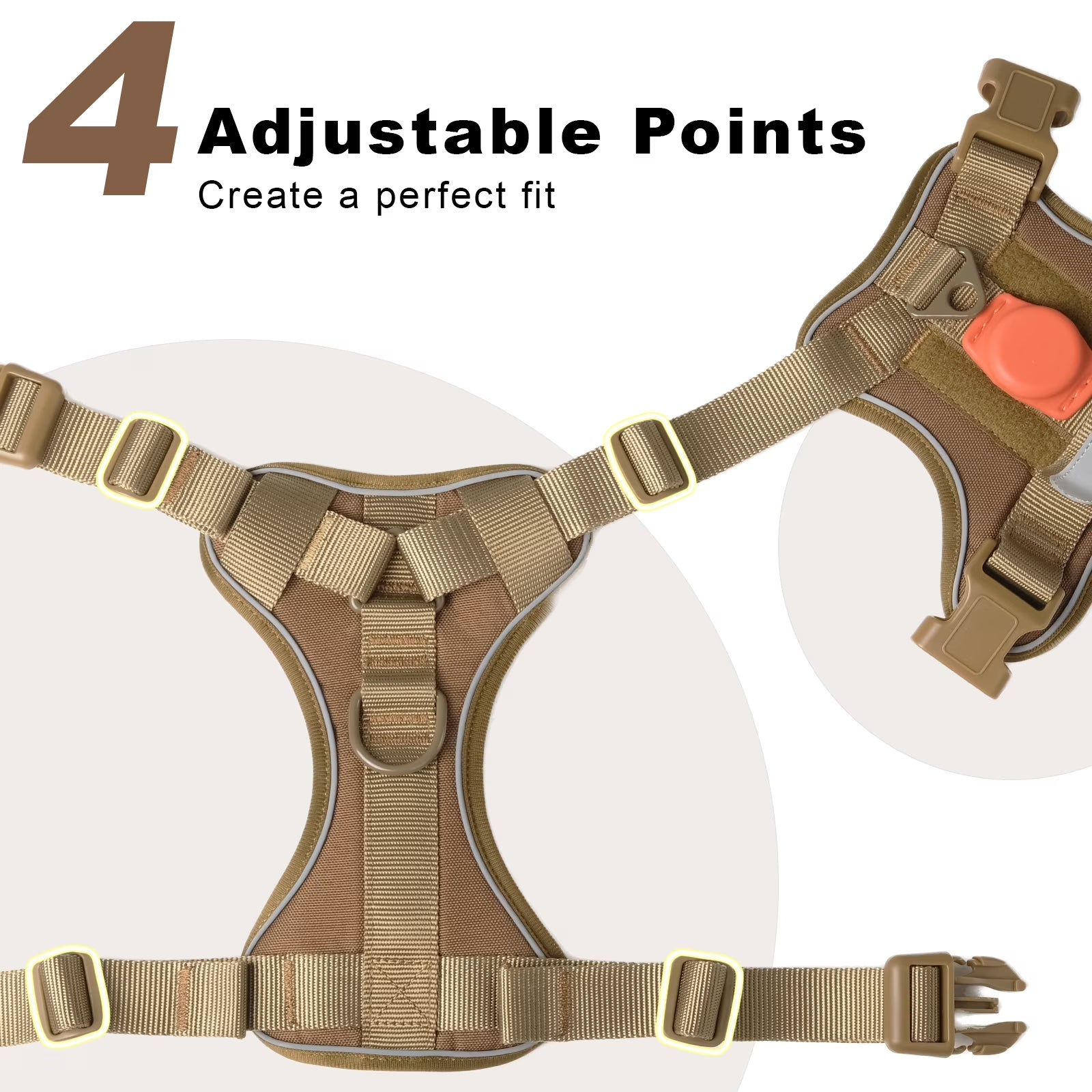 Large Dog No-Pull Harness with Handle, Adjustable Reflective Pet Vest Harness