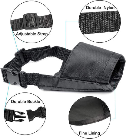 Adjustable Breathable Safety Small Medium Large Extra Dog Muzzles for Anti-Biting Anti-Barking Anti-Chewing Safety Protection(Black)