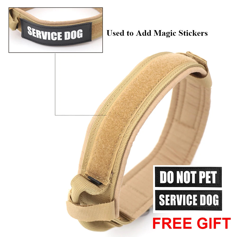 Adjustable Tactical Dog Training Collar and Leash Set with Control Handle for Small to Large Dogs