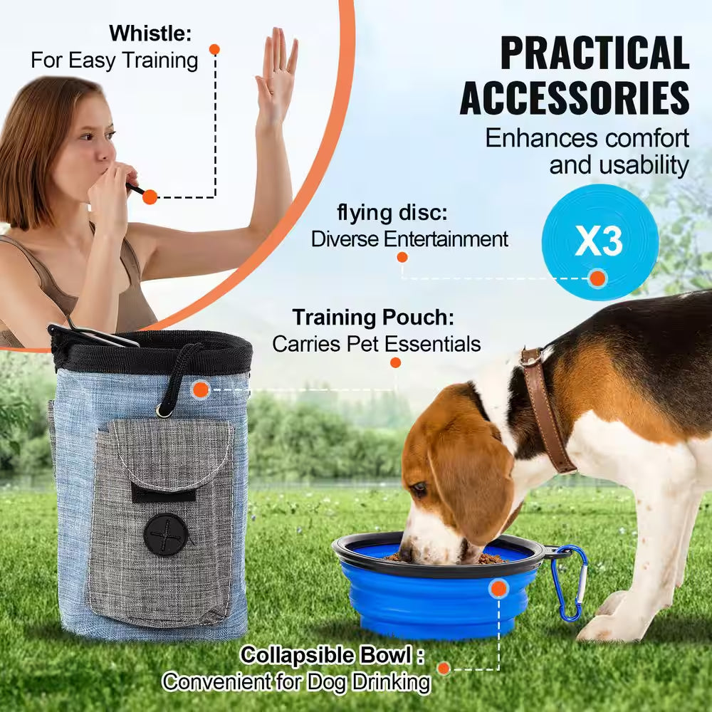 Professional Dog Agility Training Equipment - Adjustable High Hurdles and Complete Puppy Obstacle Course Kit with 3 Bags and 7 Pieces