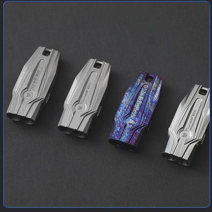 Super Light Titanium Alloy Whistle Double Tube Dog Training Behaviour Aid Hang Rope Whistle Camping Hiking Survival Tools