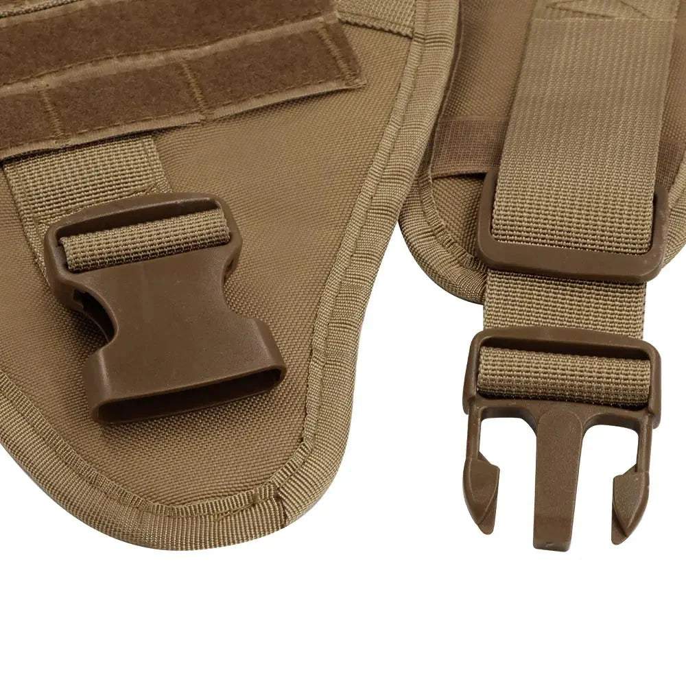 Heavy-Duty Tactical Dog Harness for Large Breeds - Adjustable No-Pull Design with MOLLE System, 1050D Nylon, Metal D-Ring for Training and Outdoor Activities | Koossa
