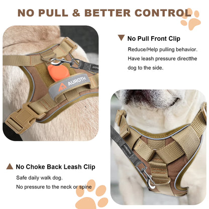 Large Dog No-Pull Harness with Handle, Adjustable Reflective Pet Vest Harness