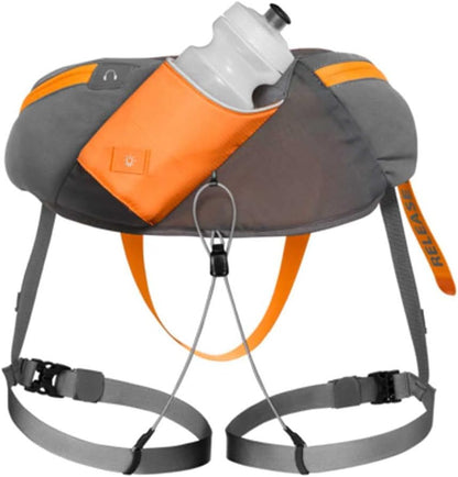 Omnijore Dog Joring System: Harness, Hip Belt, and Towline for Skiing, Skateboarding, and Biking - Orange Poppy, Large/X-Large