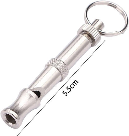Silver Adjustable Ultrasonic Dog Whistle,Portable Whistle Pet Whistle Supersonic Whistle Dog Whistles for Pet Training,Training and Behavior Aids Whistles
