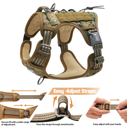 Premium No-Pull Dog Harness for Large Breeds, Front Clip Design, Reflective Soft Padded Vest with Control Handle, Adjustable and Easy to Use for Training